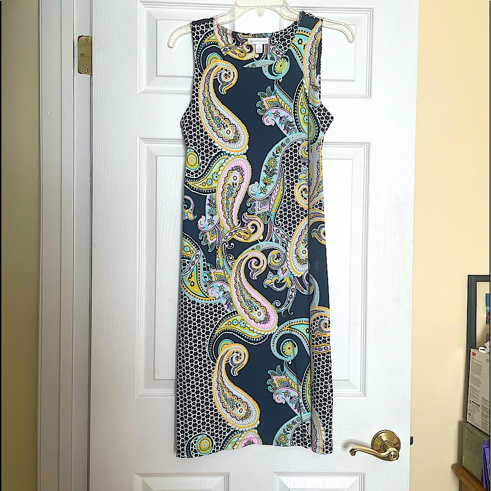 Sleeveless Charter Club dress, nylon/spandex blend. Size small, length to knee